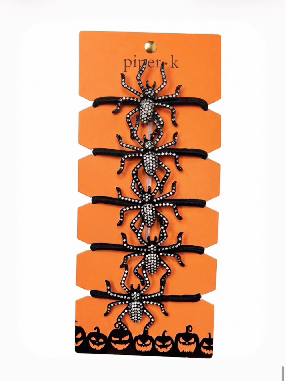 NWT ⚜️🕷️⚜️ Piper K Rhinestone Spider Elastic Hair Tie set of 5